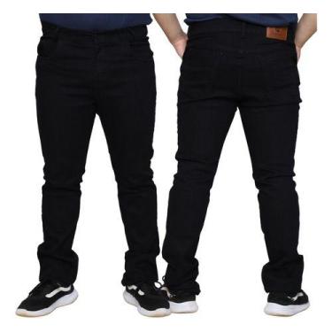 Imagem de Kit 2 Calças Jeans Masculina Lycra Slim 100% Algodão Premium Elastano 