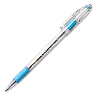 Imagem de Pentel Caneta esferográfica R.S.V.P. ponta média de 1,0 mm, tinta azul celeste, caixa com 12 (BK91-S)