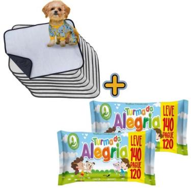 Imagem de Kit Higiene Pet com 2 Lenços Umedecidos Turma da Alegria + 9 Tapetes H
