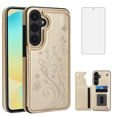 Imagem de Asuwish Capa de telefone para Samsung Galaxy S24 FE 5G com protetor de tela de vidro temperado e suporte de cartão capa carteira suporte flip acessórios de celular de couro S 24 EF S24FE 24S capas