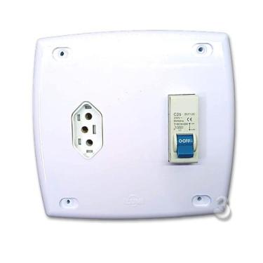 Imagem de Kit 3 Caixa de Embutir com Tomada e Disjuntor Din de 25a para Portão A