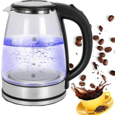 Imagem de Chaleira Elétrica Vidro Aço Inox Com Led 1,8litro Desligamento automat