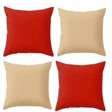 Imagem de Kit 4 Capas Lisas Varias Cores Para Sala Sofá Luxo - Gabi Flor, vermel