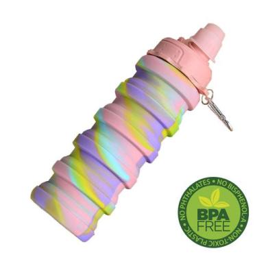 Imagem de Garrafa Silicone Gold Sports Retrátil Dobrável Portátil 500ml -BPA FRE