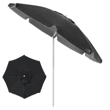 Imagem de Guarda Sol Bagum Top 2,4m Alumínio Articulado Preto - 12107 Belfix