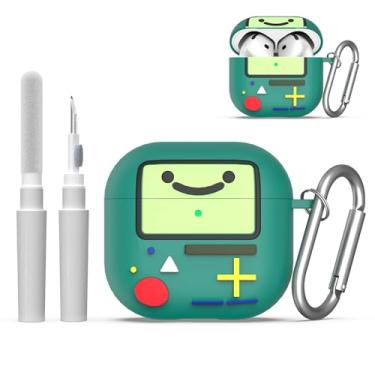 Imagem de Capa fofa para AirPods 4 (2024), capa fofa de desenho animado para AirPods 4, design de console de jogos, proteção à prova de choque, capa legal para AirPods 4ª geração, divertida com chaveiro/kit de