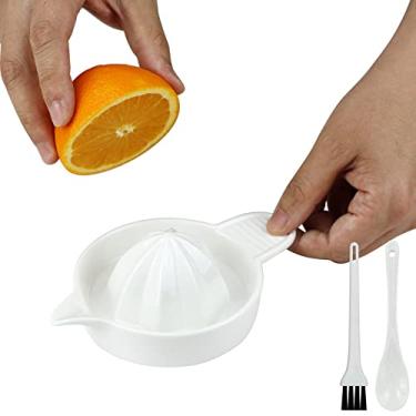 Imagem de EIKS Espremedor manual de cerâmica para sucos de frutas cítricas, limão, laranja, toranja, pacote com colher e escova de limpeza