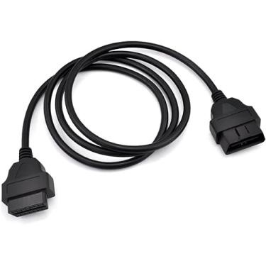 Imagem de RYRYIL Cabo de extensão OBD2 para todos os leitores de código e ferramenta de digitalização de diagnóstico, 1,5 m, 150 cm, 1,5 m, 16 pinos, adaptador de cabo extensor de diagnóstico macho para fêmea