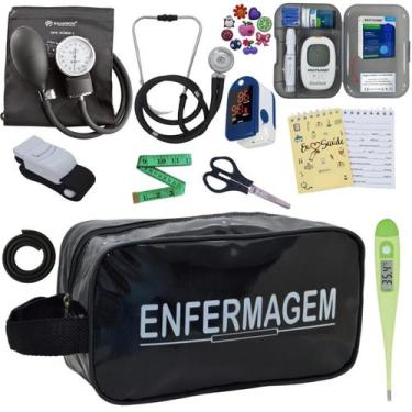 Imagem de Kit Enfermagem Aparelho Pressao Manual Esteto Multi Completo Incoterm,