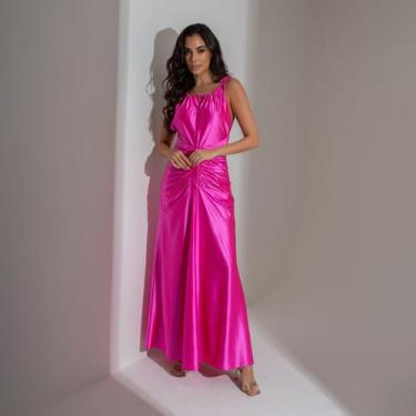 Imagem de Vestido susie longo acetinado elegante - Susie Modas, Pink, M