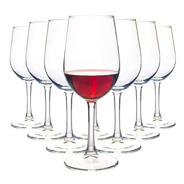 Imagem de HAKEEMI Conjunto de 8 taças de vinho tinto branco de 355 ml, transparentes, podem ser lavadas na lava-louças