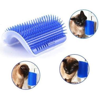 Imagem de Escova Tira Pelos Pet Parede Gatos Com Catnip Massagem - Mrvendas, Ros