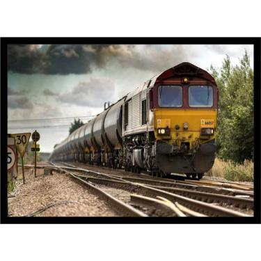 Imagem de Quadro Decorativo Trem Locomotiva Máquinas Presentes Salas Quartos Esc