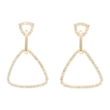 Imagem de Brinco Strass Triângulo BC0537 - Akasaki, Dourado