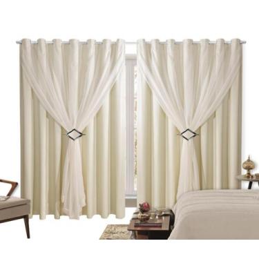 Imagem de Cortina Blackout PVC 6,00m X 2,80m Com Voil Palha - Ibitinga Decora