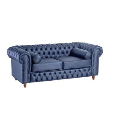 Imagem de Sofá Chesterfield 3 Lugares - Tommy Design, Azul
