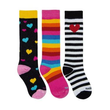 Imagem de Kit 3 Meias 3/4 Infantil Cano Longo Colorida Galocha Patins - Rossini,