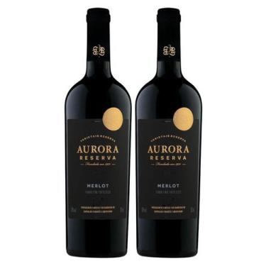 Imagem de Kit 2 Un Vinho Aurora Reserva Merlot 750 ml