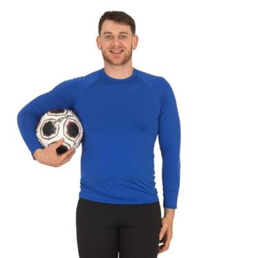 Imagem de Camisa Térmica Com Proteção UV Masculina Segunda Pele Malha Fria Manga