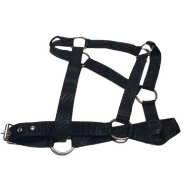 Imagem de Peitoral para Pitbull Tração Nylon Preto Reforçado e Regulável - Shop 