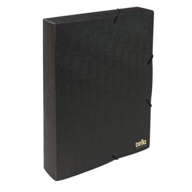 Imagem de Pasta Executiva Linho com Aba e Elástico Ofício 4cm Dello - Preta