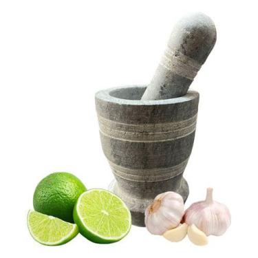 Imagem de Pilão com base Decorado Pedra Sabão 13 cm - São José