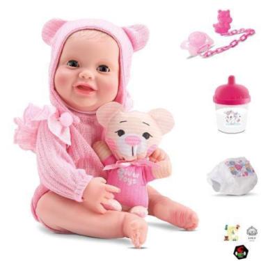 Imagem de Boneca Bebe Reborn NewBorn - Abre e fecha os olhos-c/ursinho - Diverto