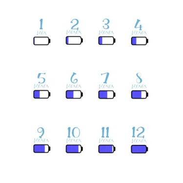 Imagem de Kit Mesversário Adesivo Body Loading azul contagem 12 meses menino bab