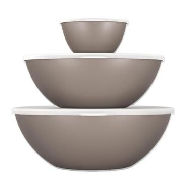 Imagem de Kit 3pc Pote Mantimento Plástico c/ Tampa Marmita Vasilha Organizadora