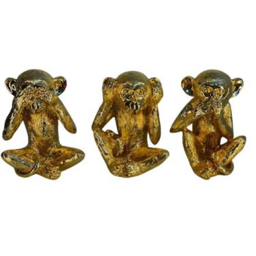 Imagem de Escultura Decorativa Macacos Cego Surdo e Mudo Formosa - LUXdécor casa