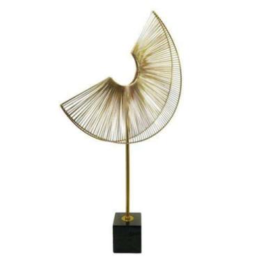 Imagem de Escultura Decorativa Maior Contemporaneo Metal Marmore Luxo - LUXdécor