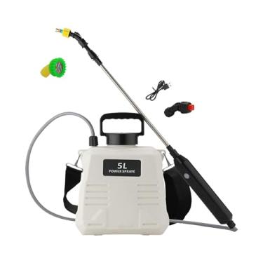 Imagem de Fenteer Pulverizador elétrico varinhas retráteis névoa spray multiuso modo duplo pulverizador de água jardim para limpeza doméstica, 5L Branco