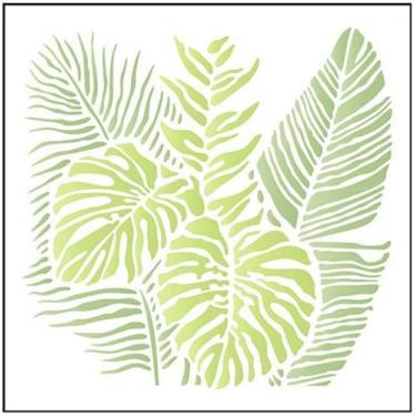 Imagem de Stencil Pintura Folhas Tropicais Stxx-183 20x20cm Litoarte