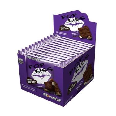 Imagem de Chocolate Pop Kiss ao Leite com Avelã 60g - Embalagem com 12 Unidades 
