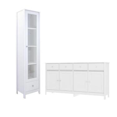 Imagem de Cristaleira + Aparador Buffet Ditália E-962-R-626, Branco
