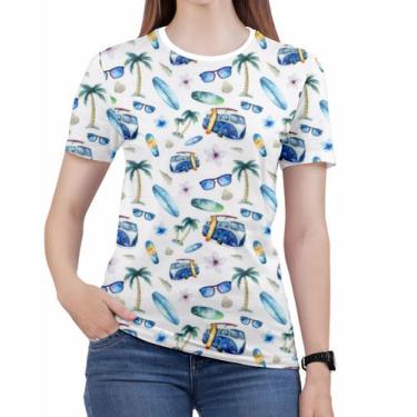 Imagem de Camiseta Hippie Feminina Blusa Roupas surfista Verao - Alemark, 4, Mal