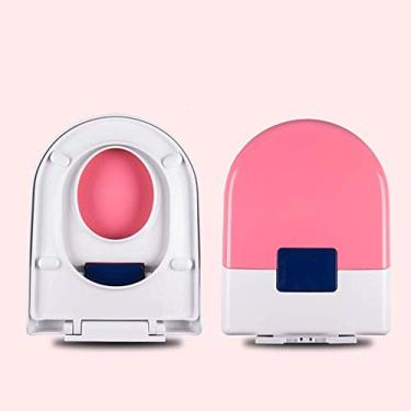 Imagem de Assento sanitário para pais e crianças 2 em 47 Conjunto de assento sanitário para crianças adultas Assento sanitário de fechamento suave com tampa de vaso sanitário quadrada padrão ideal de liberação