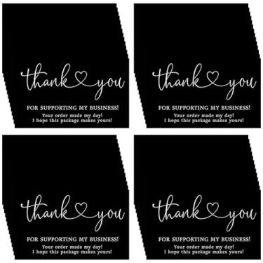 Imagem de OUGERKID 100 cartões de agradecimento, 5 x 8,5 cm cartões de agradecimento, obrigado por apoiar meus cartões de visita, seu pedido feito meus cartões de dia, espero que este pacote faça seus cartões