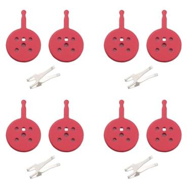 Imagem de Ruiwaer 4 pares de pastilhas de freio para mountain bike - Pastilhas de freio de disco de bicicleta BB5 vermelhas