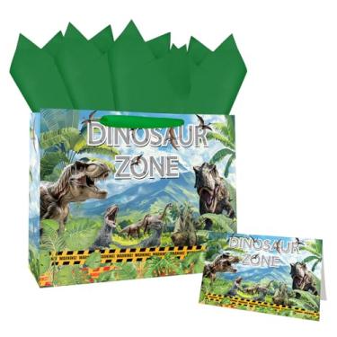 Imagem de MUNILAIL Bolsa de presente grande de 33 cm para meninos com alça de papel de seda e cartão comemorativo