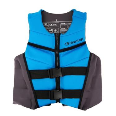 Imagem de Owntop colete de natação juvenil 50-90 libras, jaqueta de natação de neoprene infantil, leve, secagem rápida, fivelas com zíper, caiaque, treinamento de natação, passeios de barco, esportes