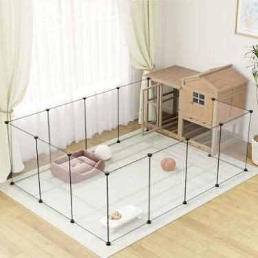 Imagem de LURIVA cercadinho transparente grande para animais de estimação, 28 "h x 20" w, cercadinho para cães, cercadinho para animais pequenos, cercadinho para cachorrinhos, cercadinho para coelhos,
