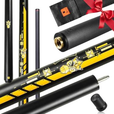 Imagem de Taça de salto de fibra de carbono Little Monster - 3 peças para taco de sinuca para tacos de sinuca, taco de bilhar de baixa deflexão ponta de 12,9 mm com bolsa macia