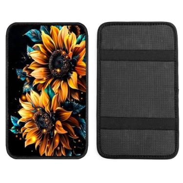 Imagem de Qindaiwen Capa de console central de carro, protetor universal para apoio de braço, almofada macia, impermeável e antiderrapante, organizador de console durável para carro, SUV, caminhão com