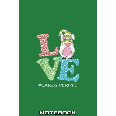 Imagem de Funny LOVE Gnome Caregiver Life Leopard Happy Easter Day Notebook: Easter Notebook: Easter Bunny Themed Notebook, Easter Stuffer, Wide Ruled, 6x9 Notebook,110 pages