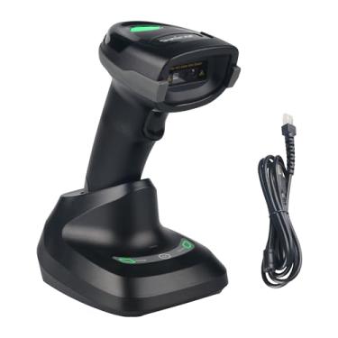 Imagem de Sumicor leitor de código de barras sem fio, bluetooth 2.4g sem fio usb com fio 3 em 1 1d 2d qr scanner com suporte de receptor sem fio, leitor de código de barras portátil para biblioteca de