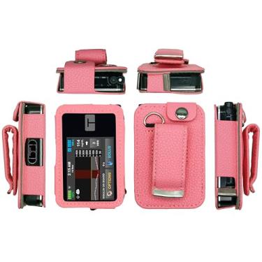 Imagem de Capa de couro ajustada com clipe de cinto giratório + protetor de tela para bomba de insulina em tandem tandem t: Slim X2 (rosa)