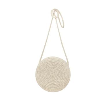 Imagem de AdiStylinno Bolsa transversal feminina de palha, bolsa de ombro moderna com fecho de zíper, bolsa de praia de verão para uso diário em viagens, Bege, 1