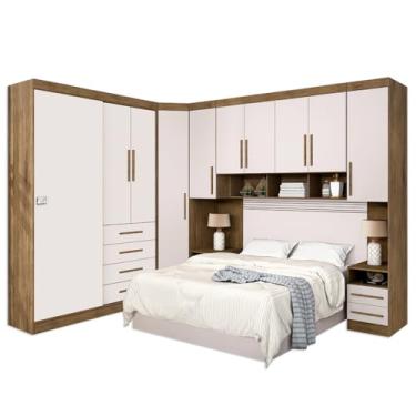 Imagem de Guarda Roupas Casal Dormitório Completo Georgia J&A Para Cama Box 1,58M Casal