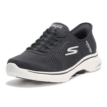 Imagem de Skechers Tênis masculino Slip-ins Go Walk 7-Free Hand 2, Preto/branco, 11 X-Wide